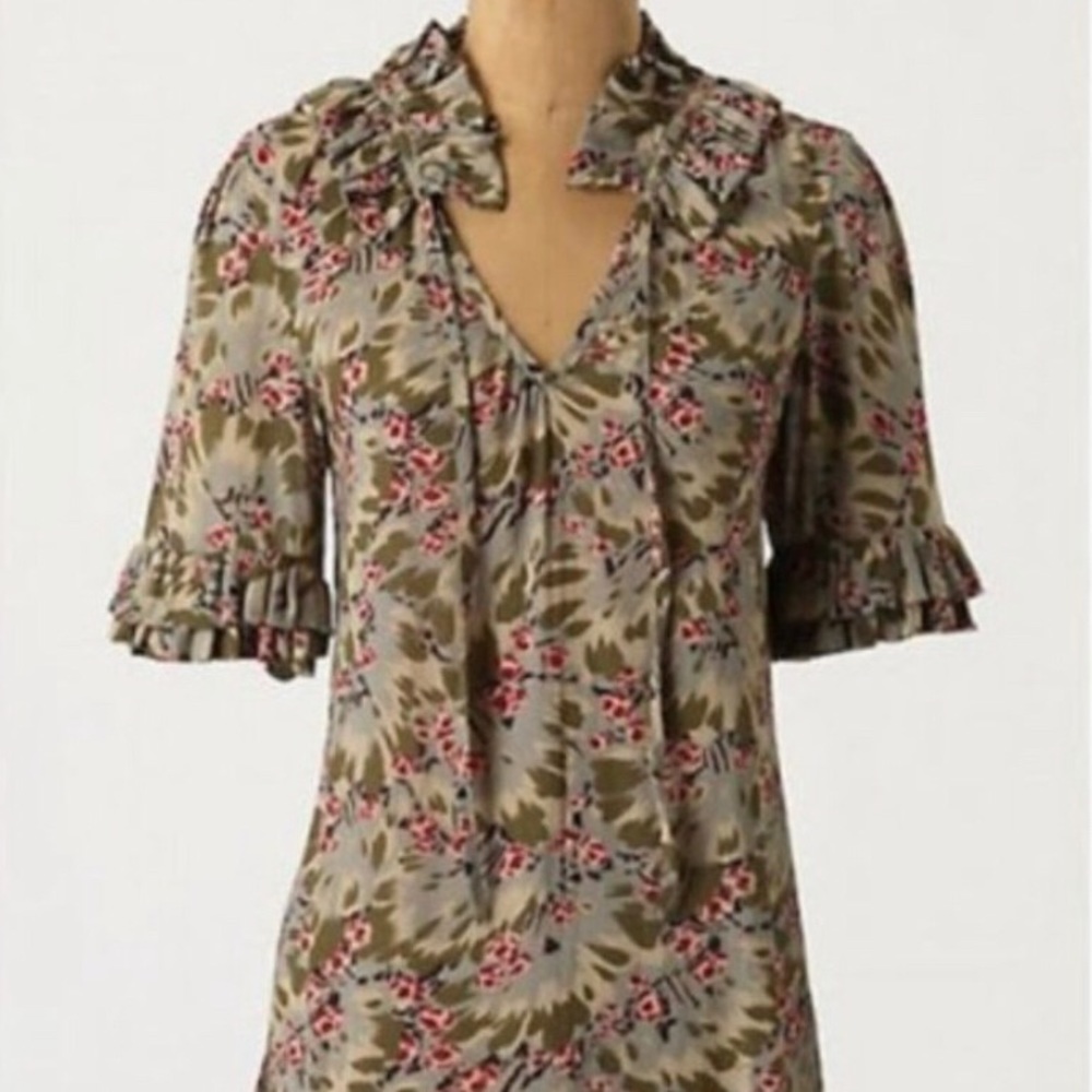 Anthropologie Ruffled Blouse